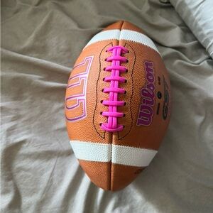 Brand New Wilson Leather GST Football with Pink Accents high-school certified